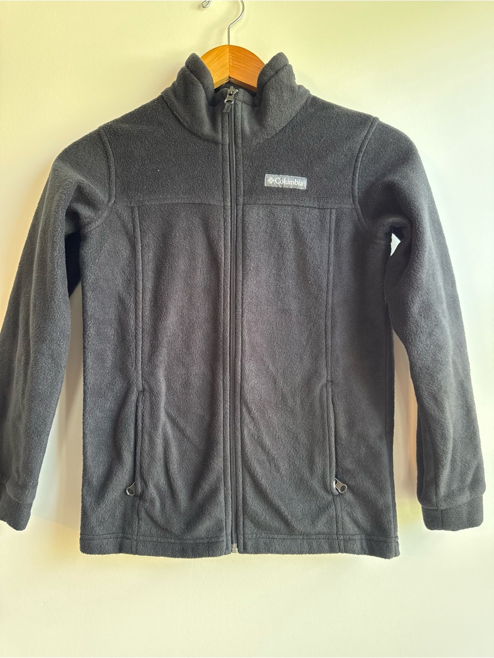 Columbia Black Fleece Zip Jacket with Logo Patch